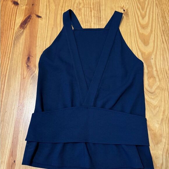 Derek Lam 10 Crosby Square Neckline Tank V-Back Navy Blue Buttons Women’s MED - Picture 7 of 7